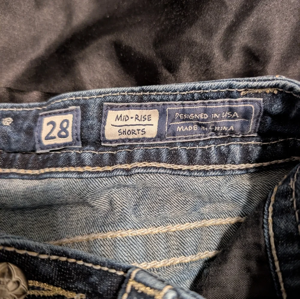 Miss Me Dark Blue Embellished Denim Shorts - Picture 3 of 3